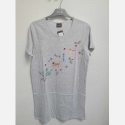 Natkjole 100% bomuld med katte