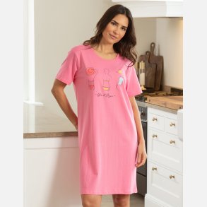 Natkjole 100% bomuld med kort rme