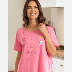 Natkjole 100% bomuld med kort rme