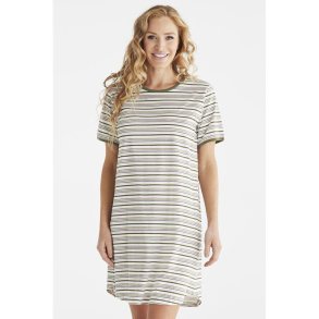 Natkjole med korte �rmer og striber